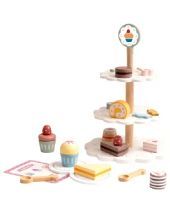 Alzatina per Dolci in Legno - 22 Pezzi - 22 x 31 cm - 3+ Anni