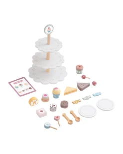 Alzatina per Dolci in Legno - 22 Pezzi - 22 x 31 cm - 3+ Anni