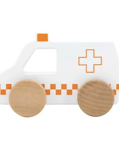 Ambulanza Giocattolo in Legno - Bianco/Rosso - 18+ m