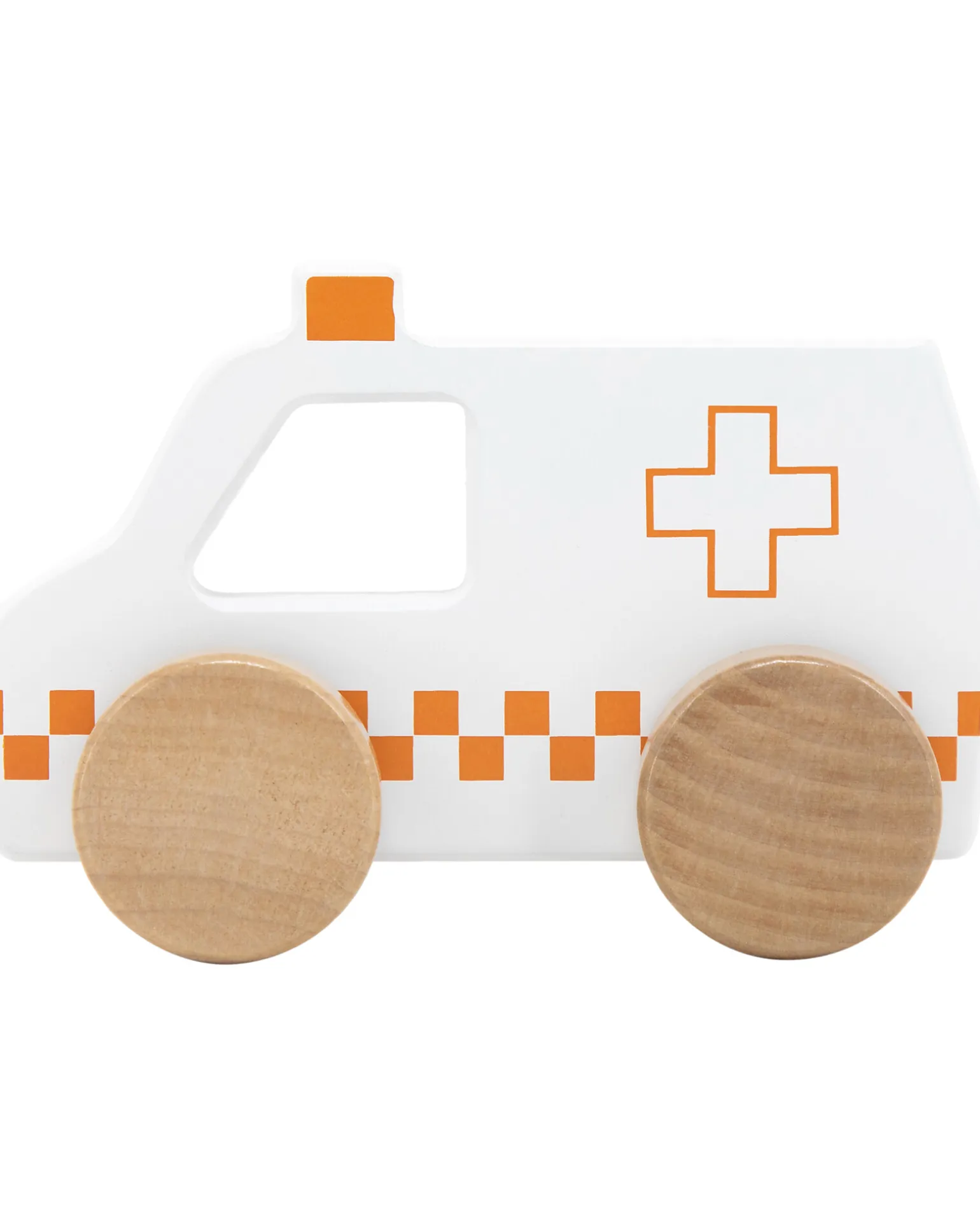 Ambulanza Giocattolo in Legno - Bianco/Rosso - 18+ m