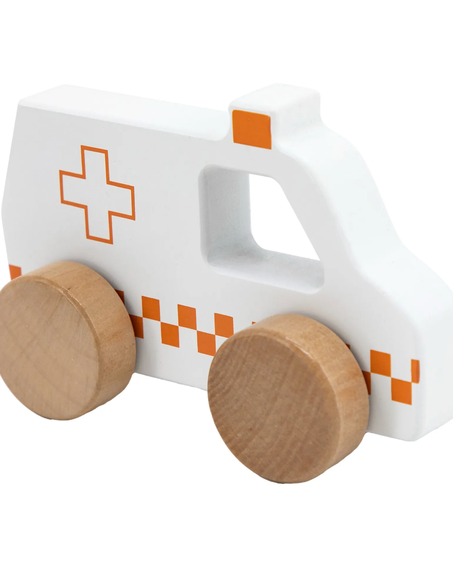 Ambulanza Giocattolo in Legno - Bianco/Rosso - 18+ m