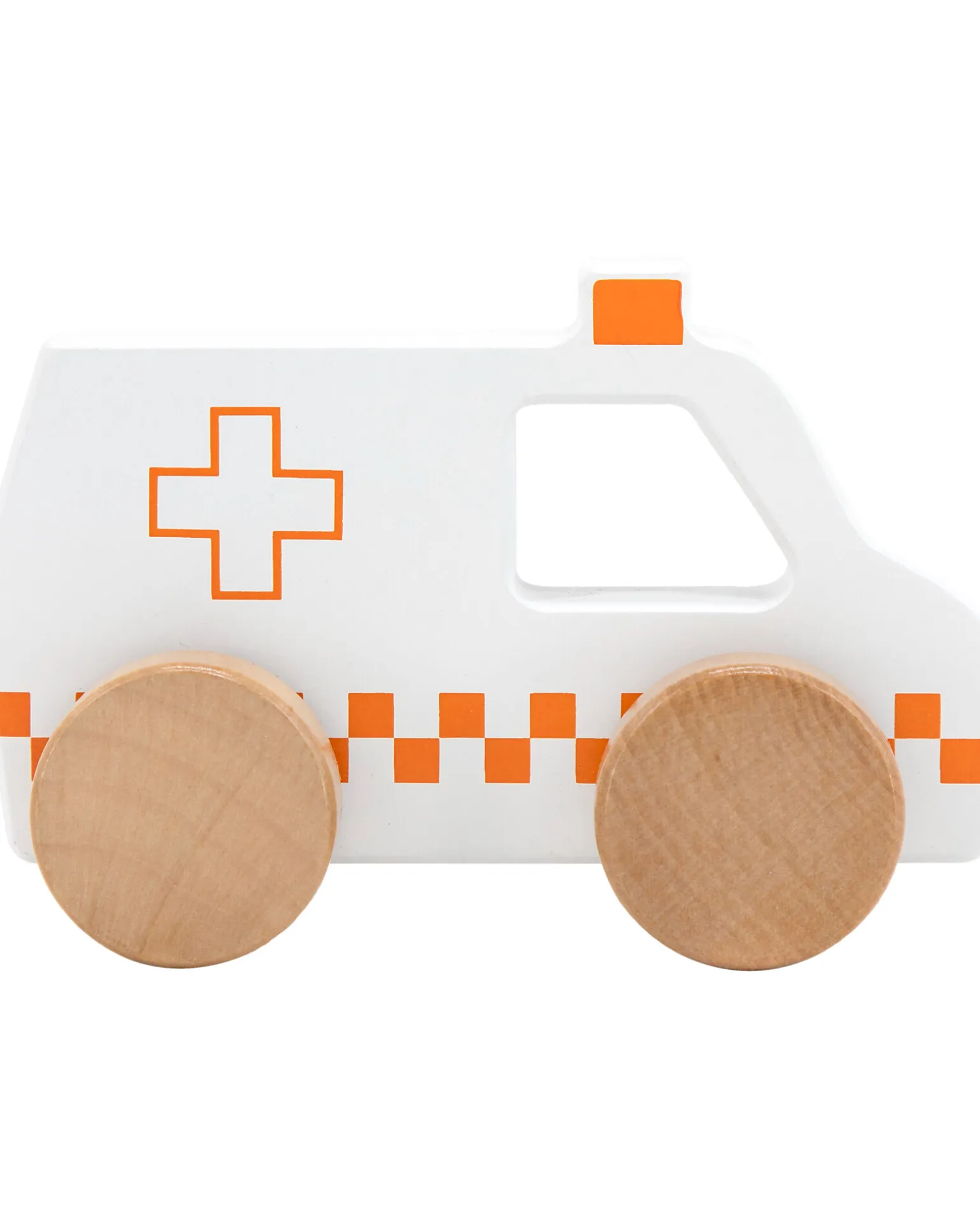 Ambulanza Giocattolo in Legno - Bianco/Rosso - 18+ m