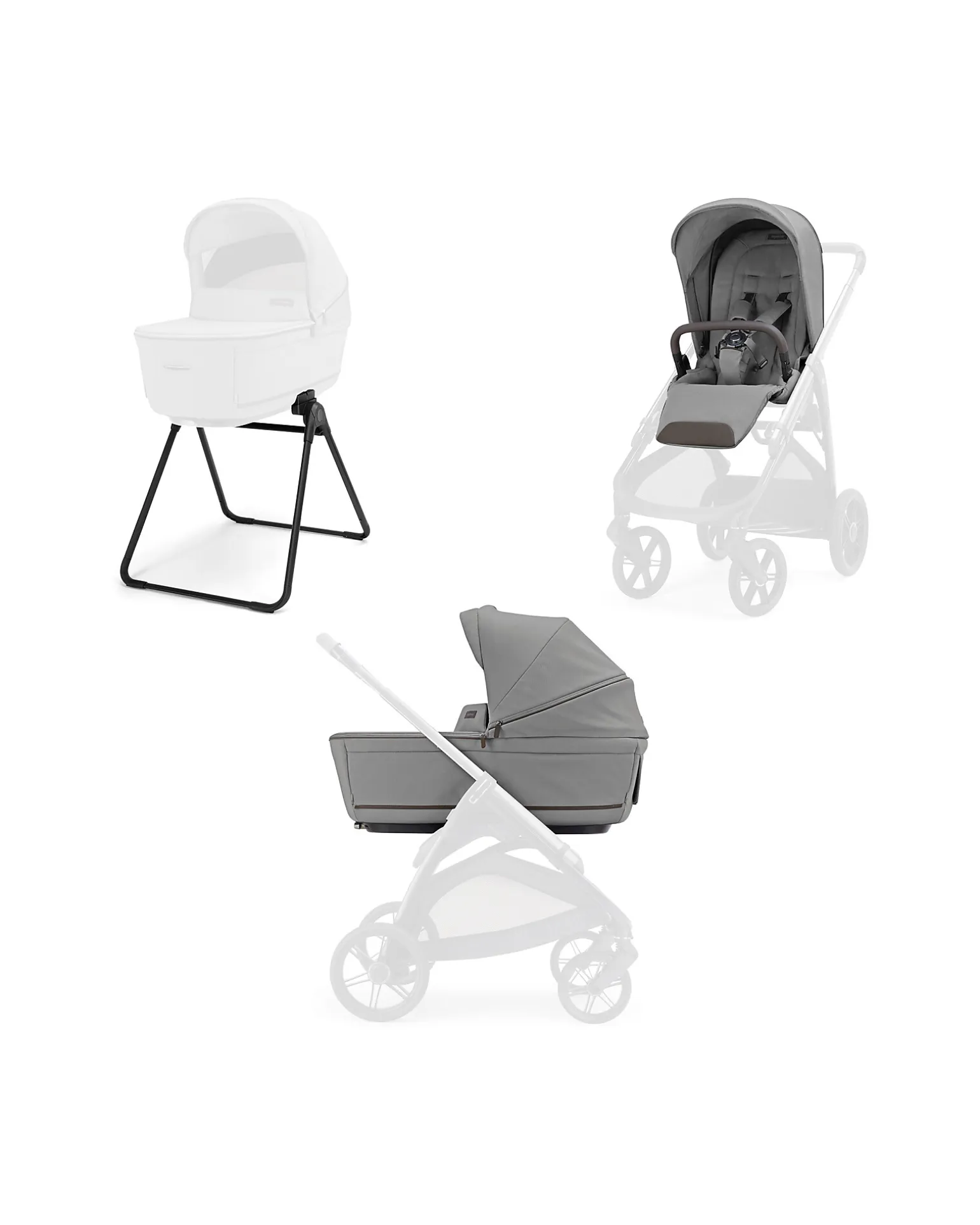 Aptica System Duo - Crystal Grey - Seduta All Season + Culla Open Up
