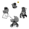 Aptica System Quattro - Crystal Grey - Seduta All Season + Culla Open Up + Standup + Seggiolino Auto Darwin + Telaio Litio