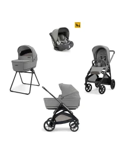 Aptica System Quattro - Crystal Grey - Seduta All Season + Culla Open Up + Standup + Seggiolino Auto Darwin + Telaio Litio