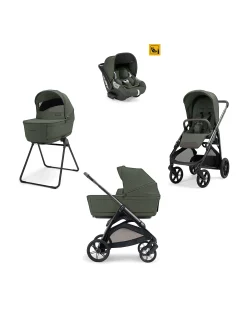 Aptica System Quattro - Ivy Green - Seduta All Season + Culla Open Up + Standup + Seggiolino Auto Darwin + Telaio Litio