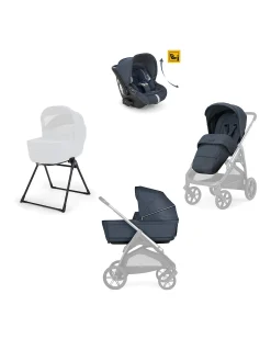 Aptica System Quattro - Resort Blue - Seduta All Season + Culla Open Up + Standup + Seggiolino Auto Darwin Recline