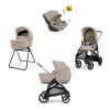 Aptica System Quattro - Vicuna Beige - Passeggino + Culla Standup + Seggiolino Auto Darwin Recline EVO + Telaio Palladio