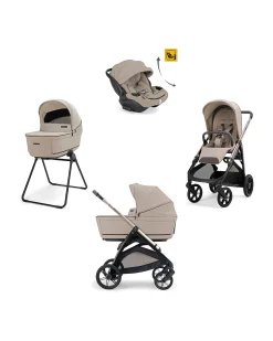 Aptica System Quattro - Vicuna Beige - Passeggino + Culla Standup + Seggiolino Auto Darwin Recline EVO + Telaio Palladio