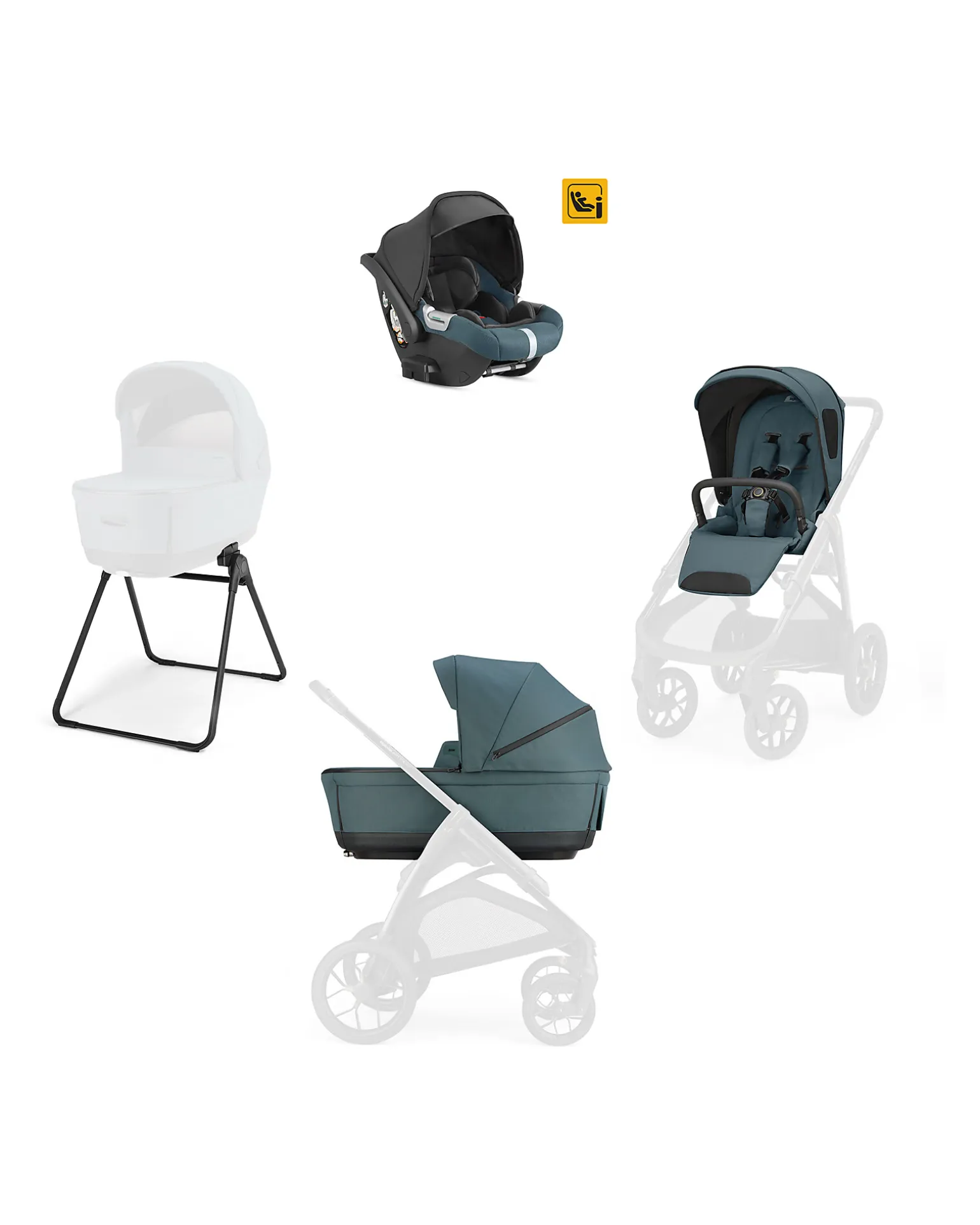 Aptica XT System Quattro - Himalaya Blue- Seduta All Season + Culla Open Up + Standup + Seggiolino Auto Darwin