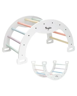 Arco Montessori Rainbow - Cotton Candy + Cuscino - Sviluppa Equilibrio e Agilità
