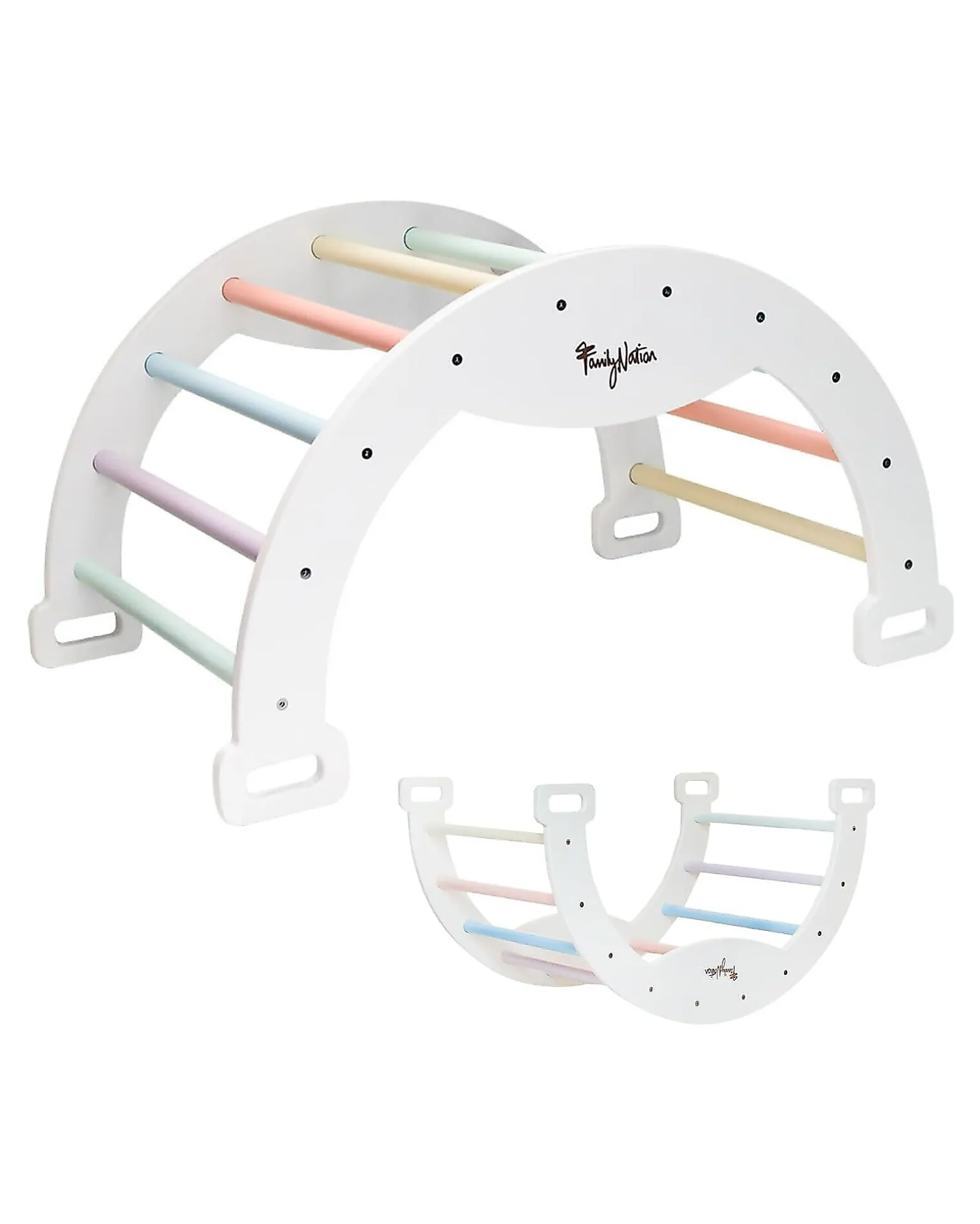Arco Montessori Rainbow - Cotton Candy + Cuscino - Sviluppa Equilibrio e Agilità