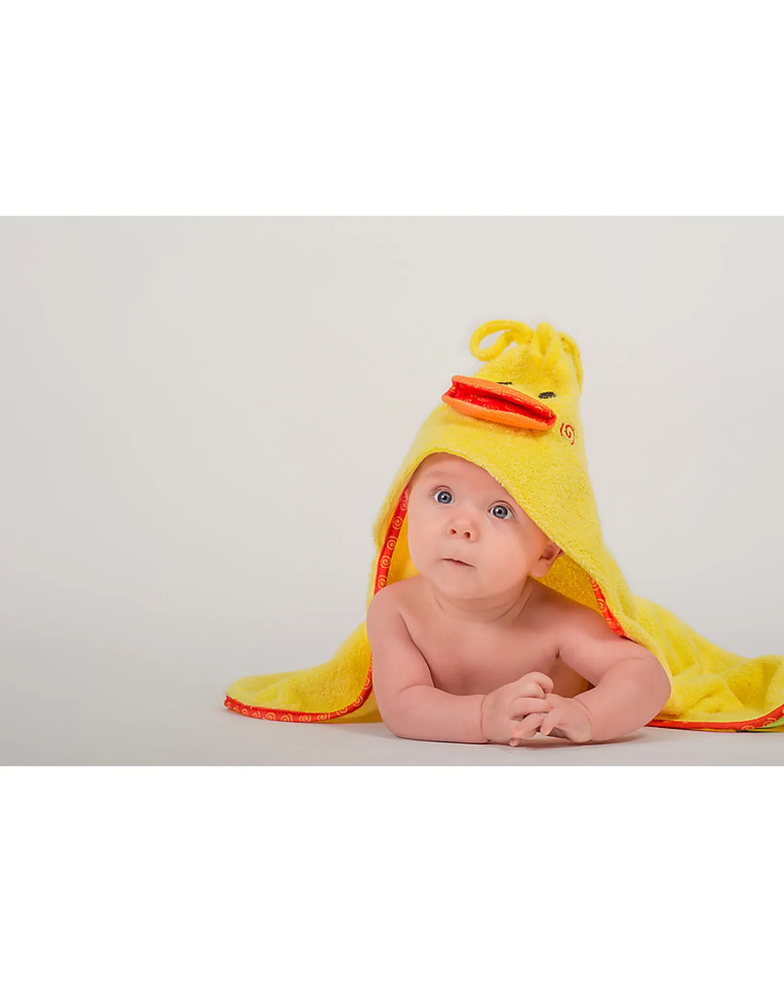 Asciugamano Baby con Cappuccio, Puddles l'Anatroccolo - 100% cotone