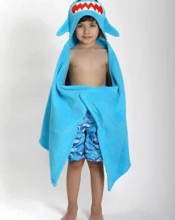 Asciugamano Bimbi con Cappuccio, Sherman lo Squalo - 100% cotone