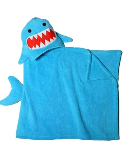 Asciugamano Bimbi con Cappuccio, Sherman lo Squalo - 100% cotone