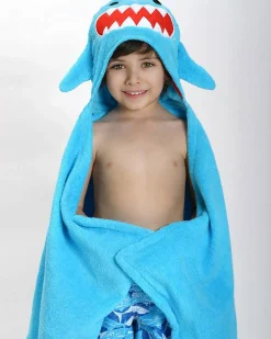 Asciugamano Bimbi con Cappuccio, Sherman lo Squalo - 100% cotone
