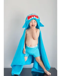 Asciugamano Bimbi con Cappuccio, Sherman lo Squalo - 100% cotone