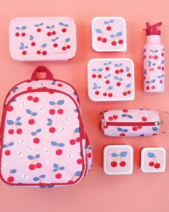 Astuccio per la Scuola con Chiusura a Zip - Ciliegie - 20x8x7 cm