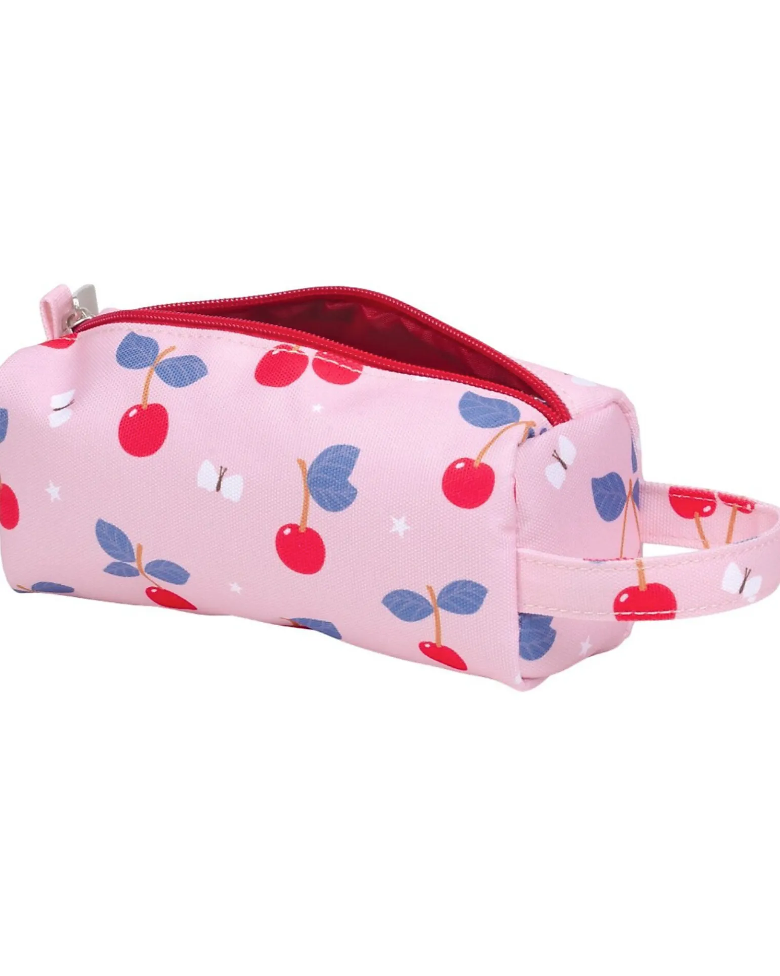 Astuccio per la Scuola con Chiusura a Zip - Ciliegie - 20x8x7 cm