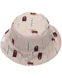 Baby Cappello Estivo Reversibile Anti-UV SPF 50+ Pattern Alce+Cottage