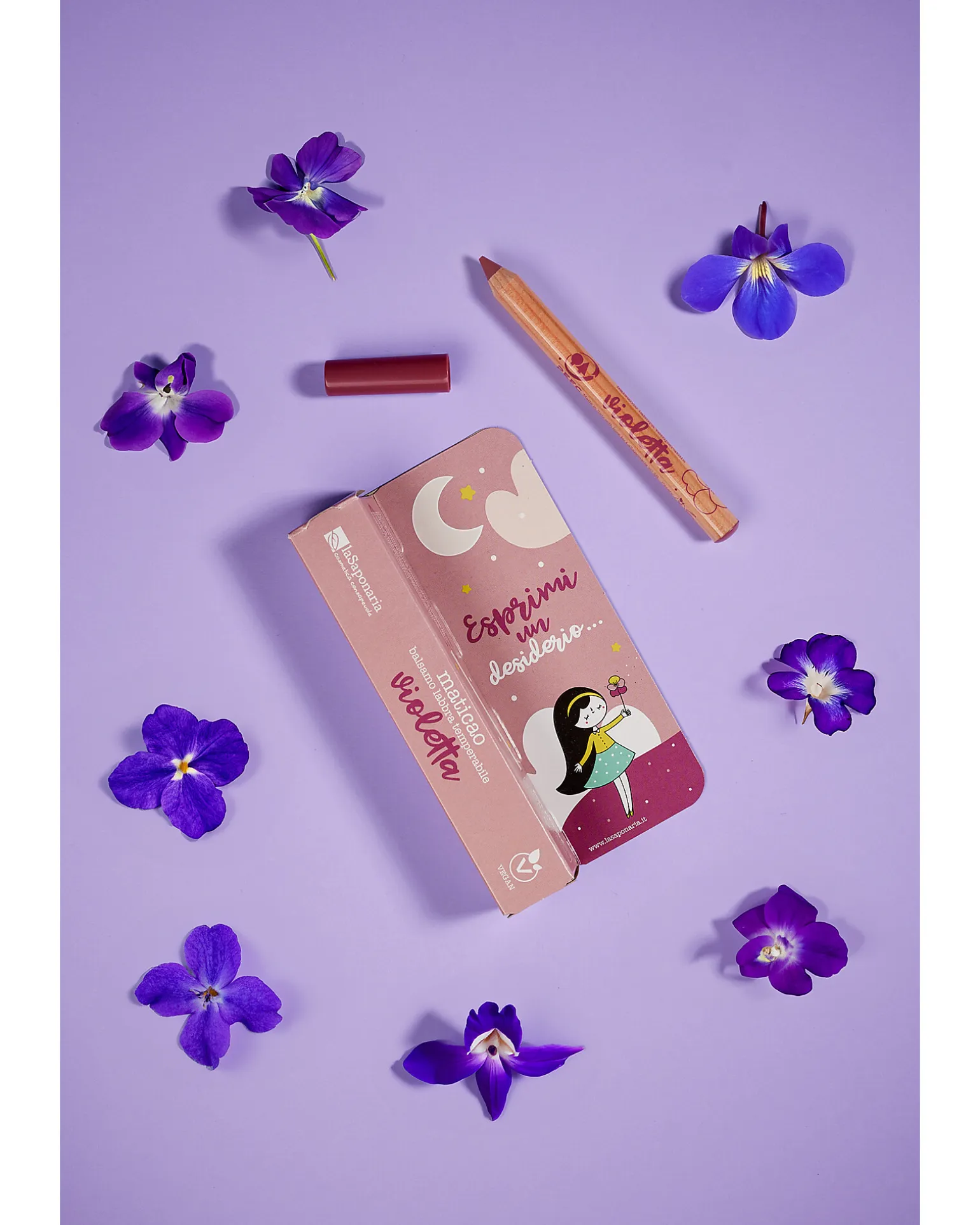 Balsamo Labbra Temperabile Maticao - Violetta - a Forma di Matita - Soluzione Green