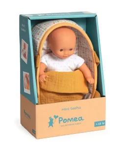 Bambola Mini Sasha e Culla - Pomea Collection - 20 cm