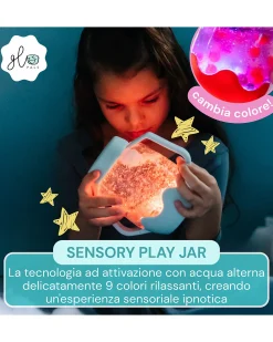 Barattolo per Gioco Sensoriale - Teal - Adatto da 18 Mesi