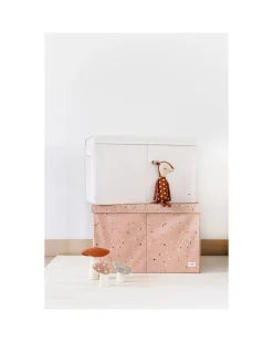 Baule Portagiochi Ripiegabile - Terrazzo Argilla - 100% Poliestere Riciclato - 62x38x38cm