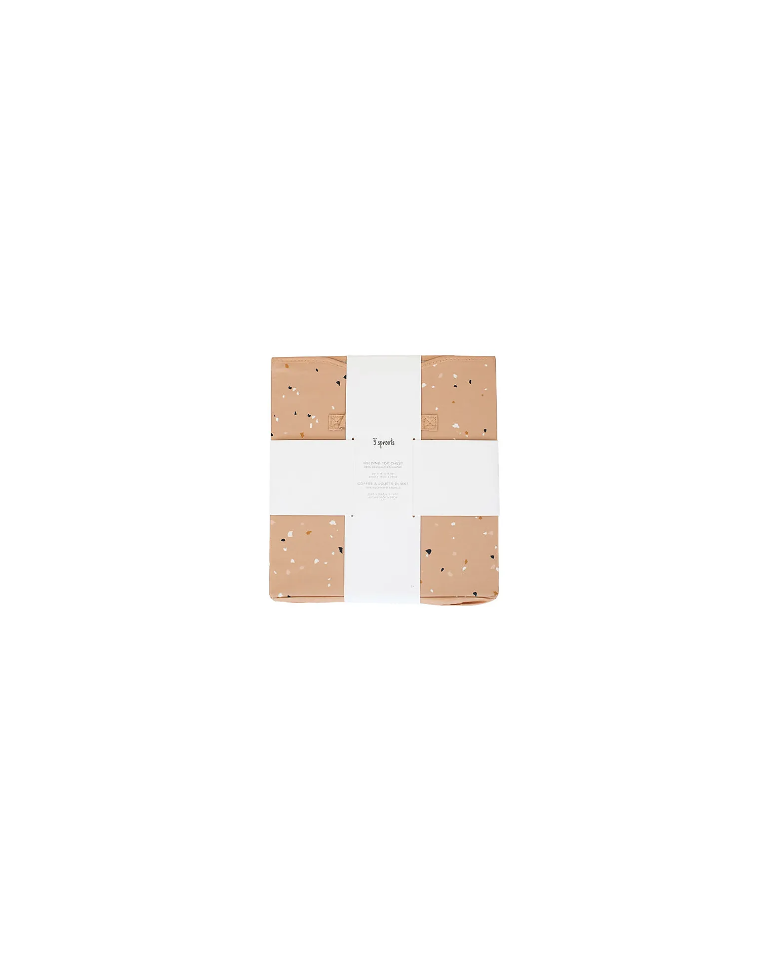 Baule Portagiochi Ripiegabile - Terrazzo Argilla - 100% Poliestere Riciclato - 62x38x38cm