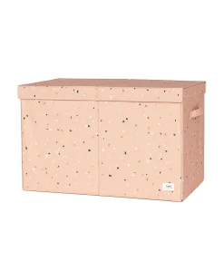 Baule Portagiochi Ripiegabile - Terrazzo Argilla - 100% Poliestere Riciclato - 62x38x38cm