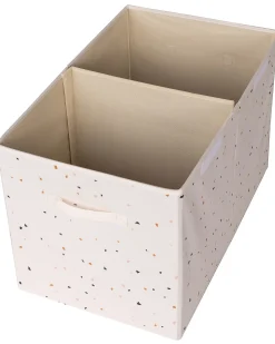 Baule Portagiochi Ripiegabile - Terrazzo Crema - 100% Poliestere Riciclato - 62x38x38cm