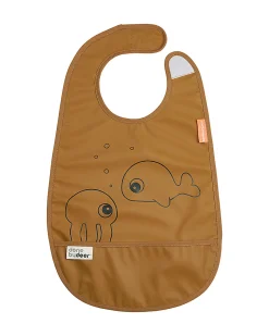 Bavaglino Impermeabile con Tasca Sea Friends - Mostarda - Chiusura con Velcro