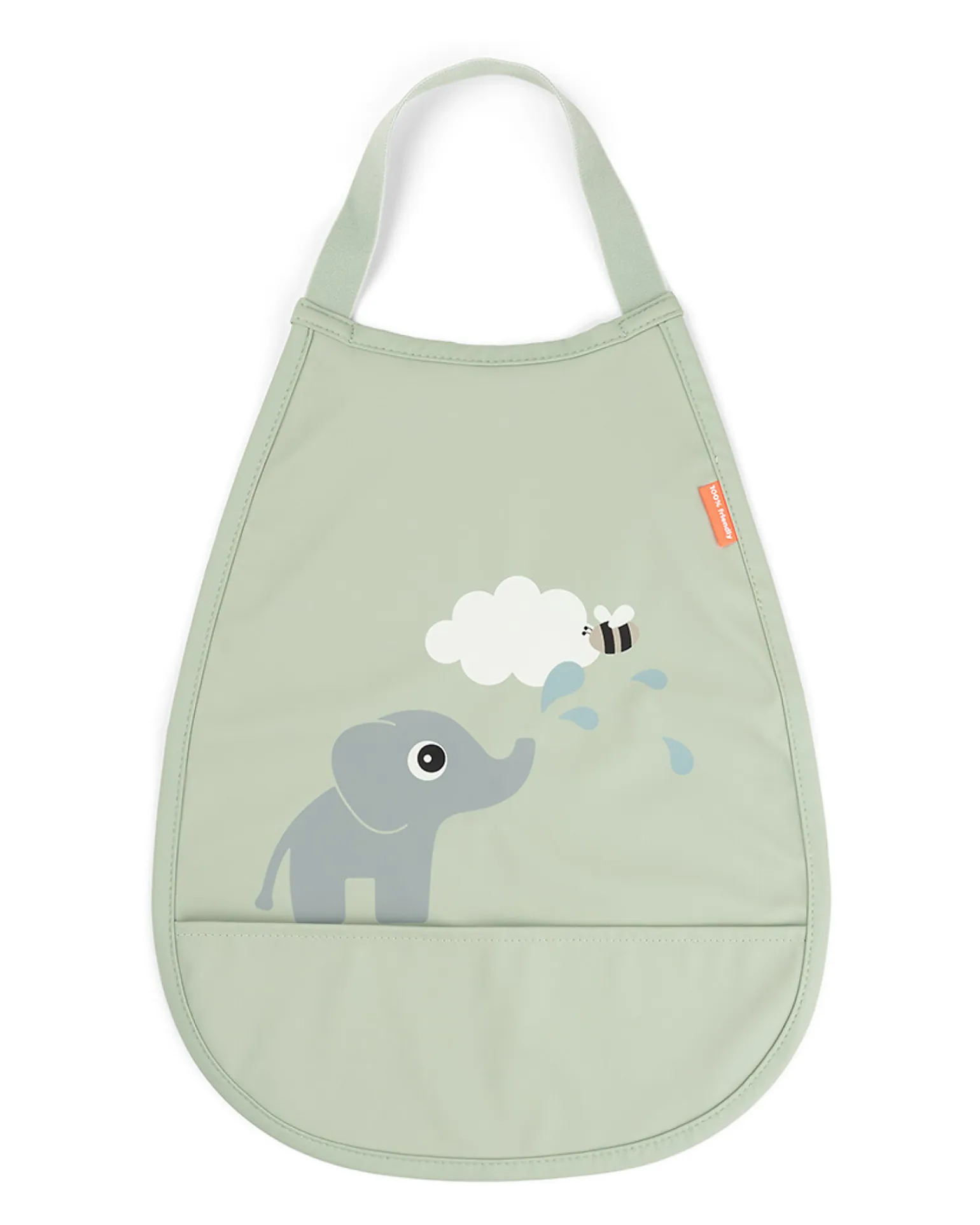 Bavaglino Pull Over - Impermebaile con Tasca - Elphee - Verde - Certificato OEKO-TEX