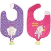 Bavaglino Reggiciuccio Reversibile, Elefante/Ippopotamo - 100% Cotone