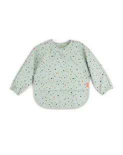 Bavaglio a Maniche Lunghe Impermeabile con Tasca - Happy Dots - Verde - Certificato Oeko-Tex