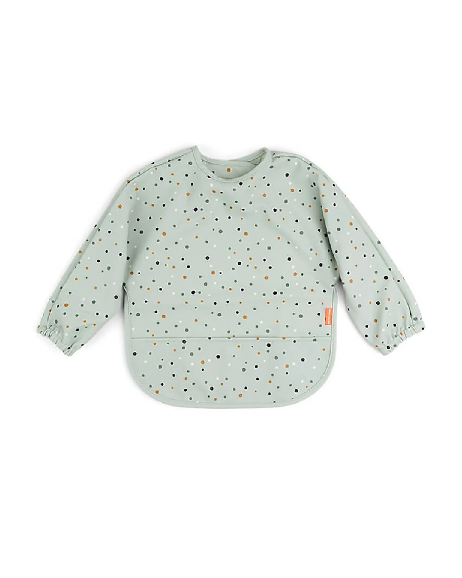 Bavaglio a Maniche Lunghe Impermeabile con Tasca - Happy Dots - Verde - Certificato Oeko-Tex