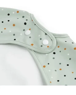 Bavaglio a Maniche Lunghe Impermeabile con Tasca - Happy Dots - Verde - Certificato Oeko-Tex