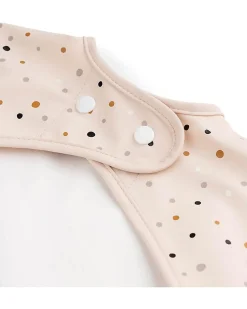 Bavaglio a Maniche Lunghe Impermeabile con Tasca - Happy Dots - Cipria - Certificato Oeko-Tex