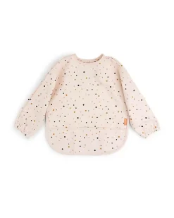 Bavaglio a Maniche Lunghe Impermeabile con Tasca - Happy Dots - Cipria - Certificato Oeko-Tex