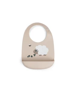 Bavaglio Impermeabile con Tasca - Tiny Farm - Sabbia - 100% Silicone