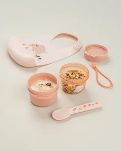 Bavaglio Impermeabile con Tasca - Tiny Farm - Cipria - 100% Silicone