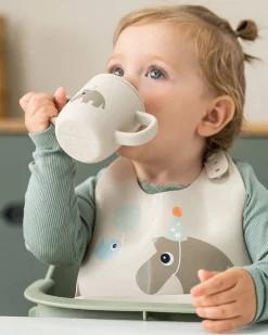 Bavaglio Impermeabile con Tasca - Celebration - Sabbia - 100% Silicone Alimentare - 3m+