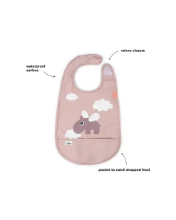 Bavaglio Impermeabile con Tasca - Happy Clouds - Cipria - Certificato OEKO-TEX
