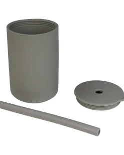 Bicchiere con Cannuccia - Grigio Olivastro - Silicone
