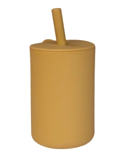 Bicchiere con Cannuccia - Miele/Oro - Silicone - 0+