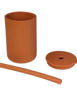 Bicchiere con Cannuccia - Terra di Siena - Silicone