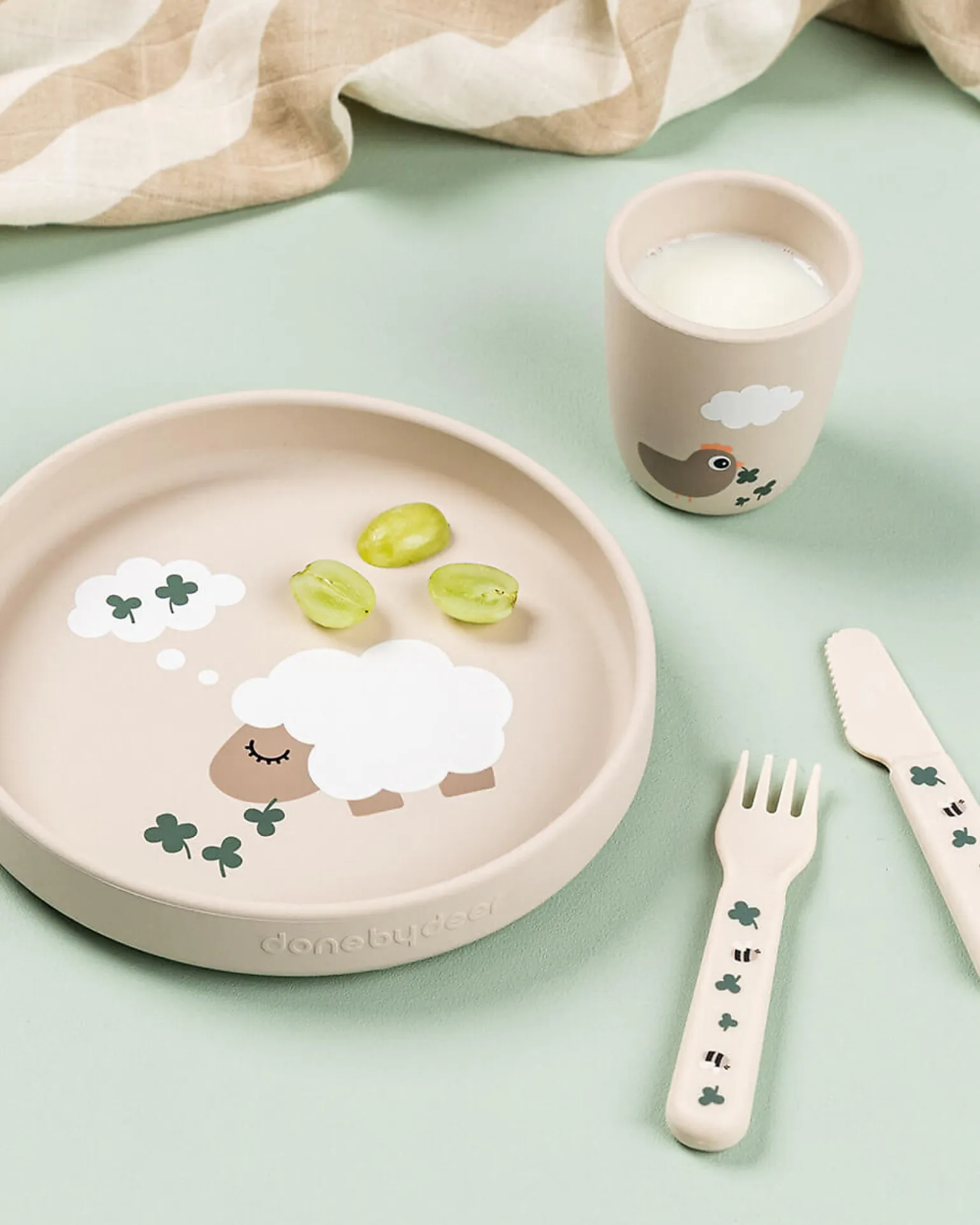 Bicchiere Mini Mug 160 ml - Tiny Farm - Sabbia - 100% Silicone Alimentare