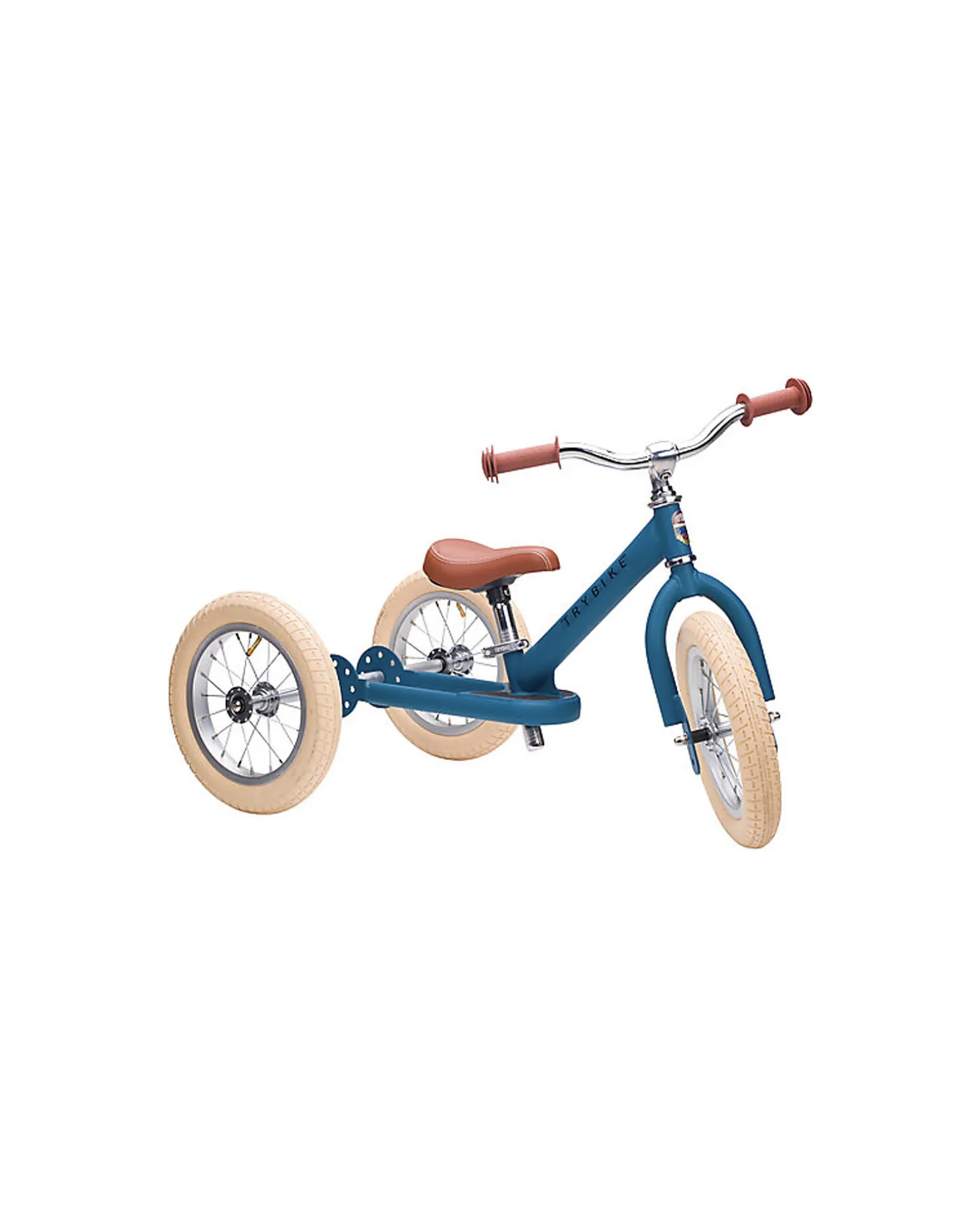 Bici 2 in 1 Blu Vintage Opaco + Kit Terza Ruota per Convertirla in Triciclo