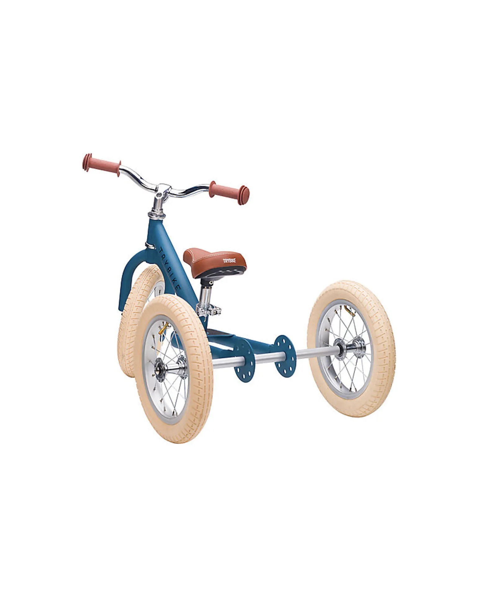 Bici 2 in 1 Blu Vintage Opaco + Kit Terza Ruota per Convertirla in Triciclo