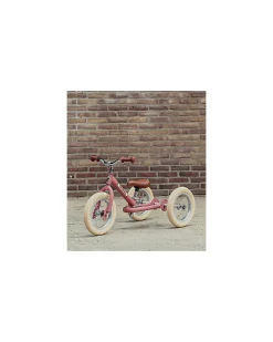 Bici 2 in 1 Rosa Vintage Opaco + Kit Terza Ruota per Convertirla in Triciclo